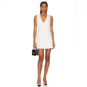 Amanda Uprichard White V-Neck Mini Dress, Size Small, EUC